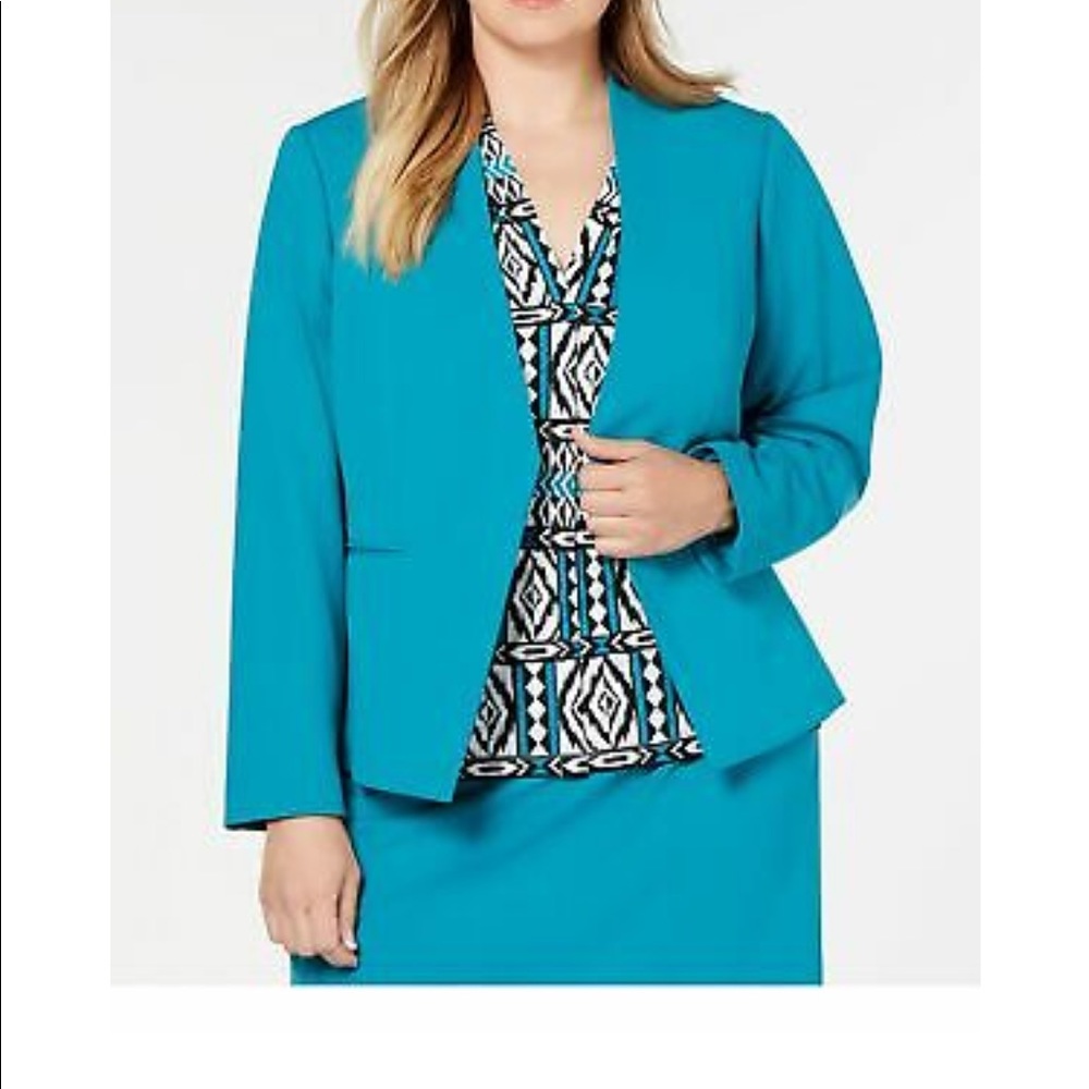 Calvin Klein Women's Asymmetric Jacket- Teal